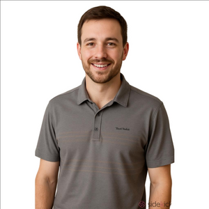 Travis Mathew Limited Edition River Rafter Gray Golf Polo Shirt Gray Logo Stripe